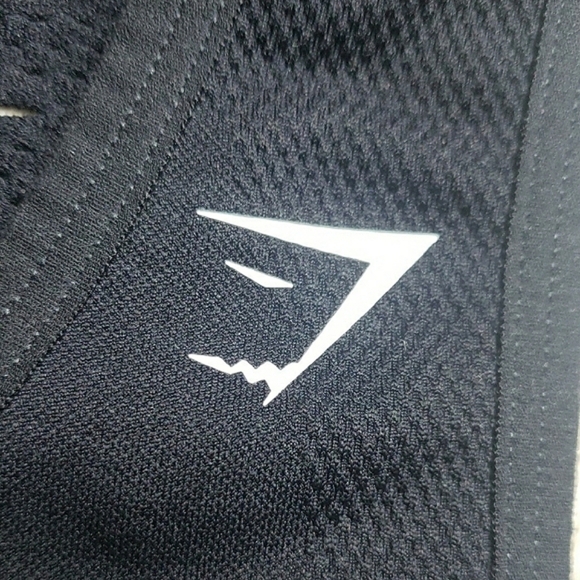 Gymshark Energy Seamless Crop Top Black White Compression Fit Eyelet Detailing - Picture 6 of 16
